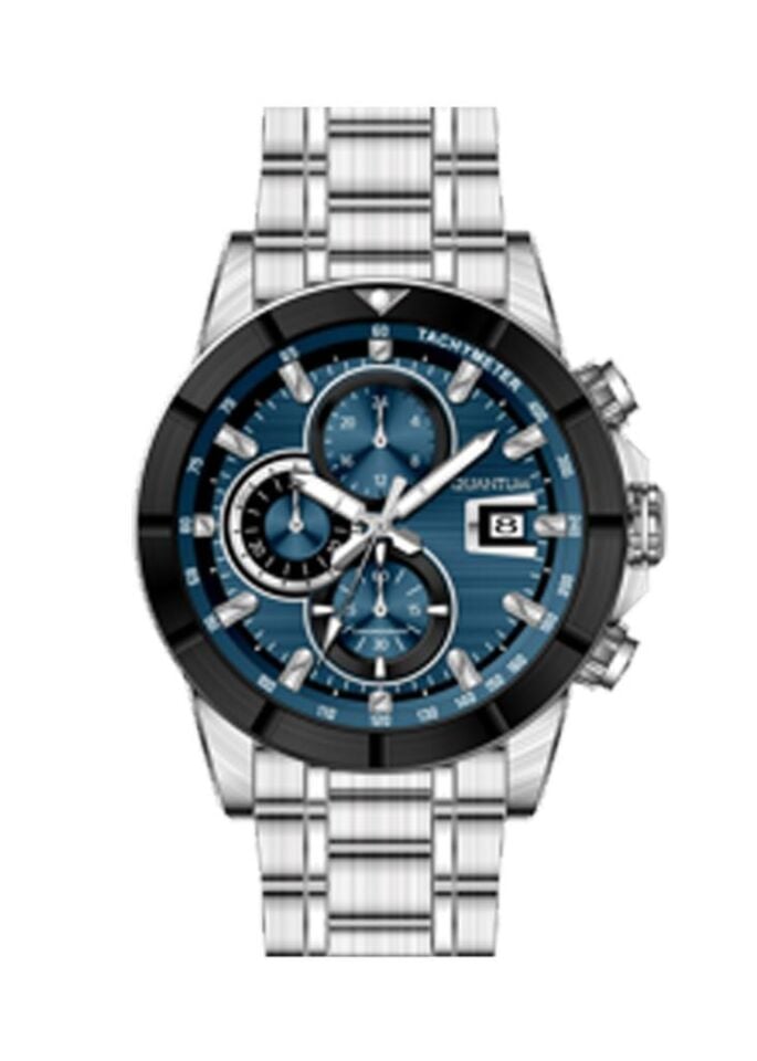 Quantum HNG1067.300 Quartz Çelik Gri Mavi Kadran 45 mm Erkek Kol Saati