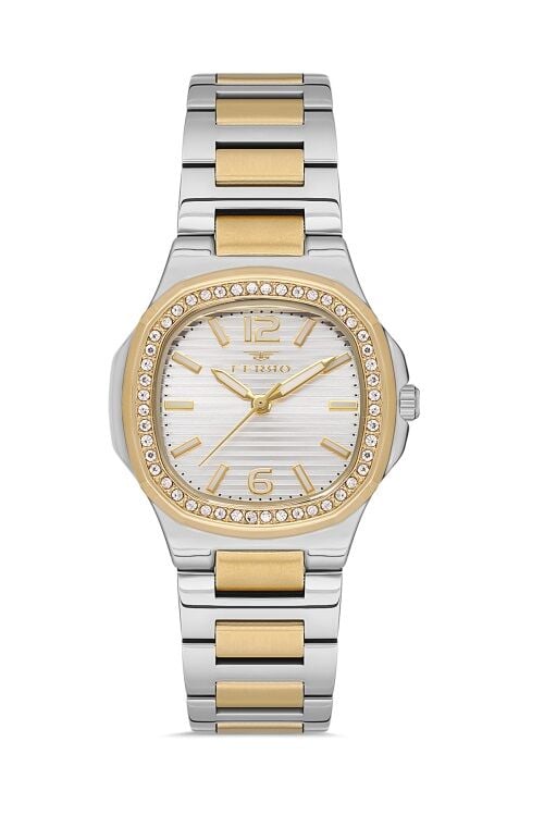 Ferro Gumus ve Sarı Celik Kordon Kadın Kol Saati FL21366A-D