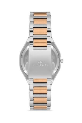 Ferro Quartz Çelik Rose/Gri 34 mm Kadın Kol Saati