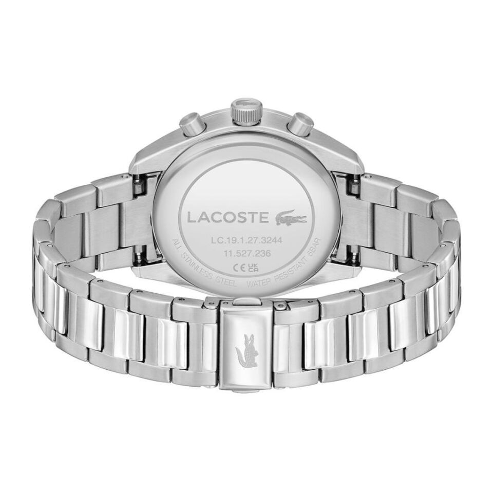 Lacoste 2011347 Quartz Çelik Gri Siyah Kadran 42 mm Erkek Kol Saati