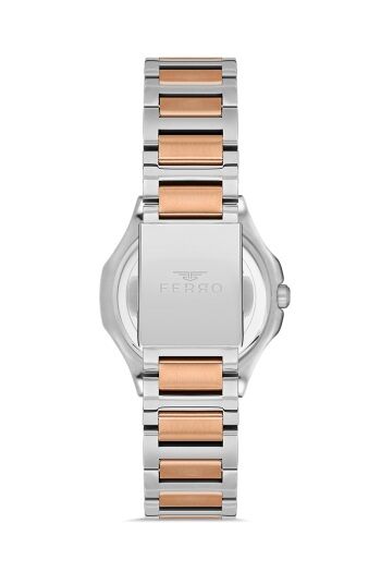 Ferro Rose ve GümüS Çelik Kordon Kadın Kol Saati FL21366A-E