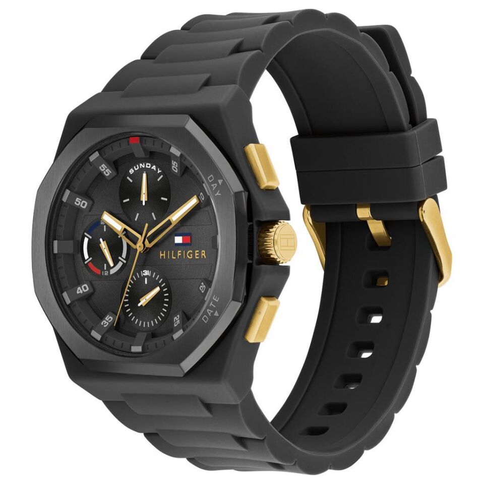 Tommy Hilfiger TH1792120 Quartz Silikon Siyah 44 mm Erkek Kol Saati