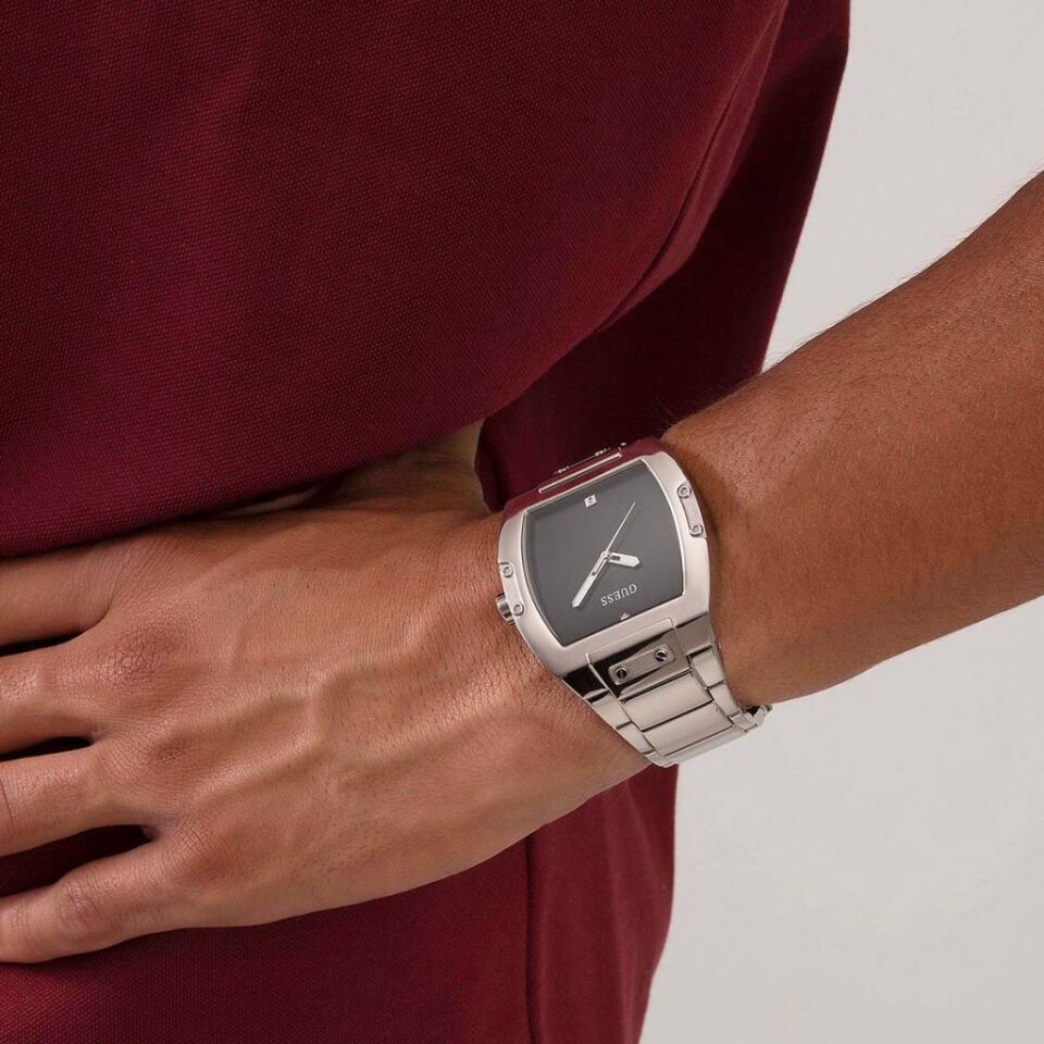 Guess GUGW0387G1 43 mm Gri Pırlantalı Erkek Kol Saati