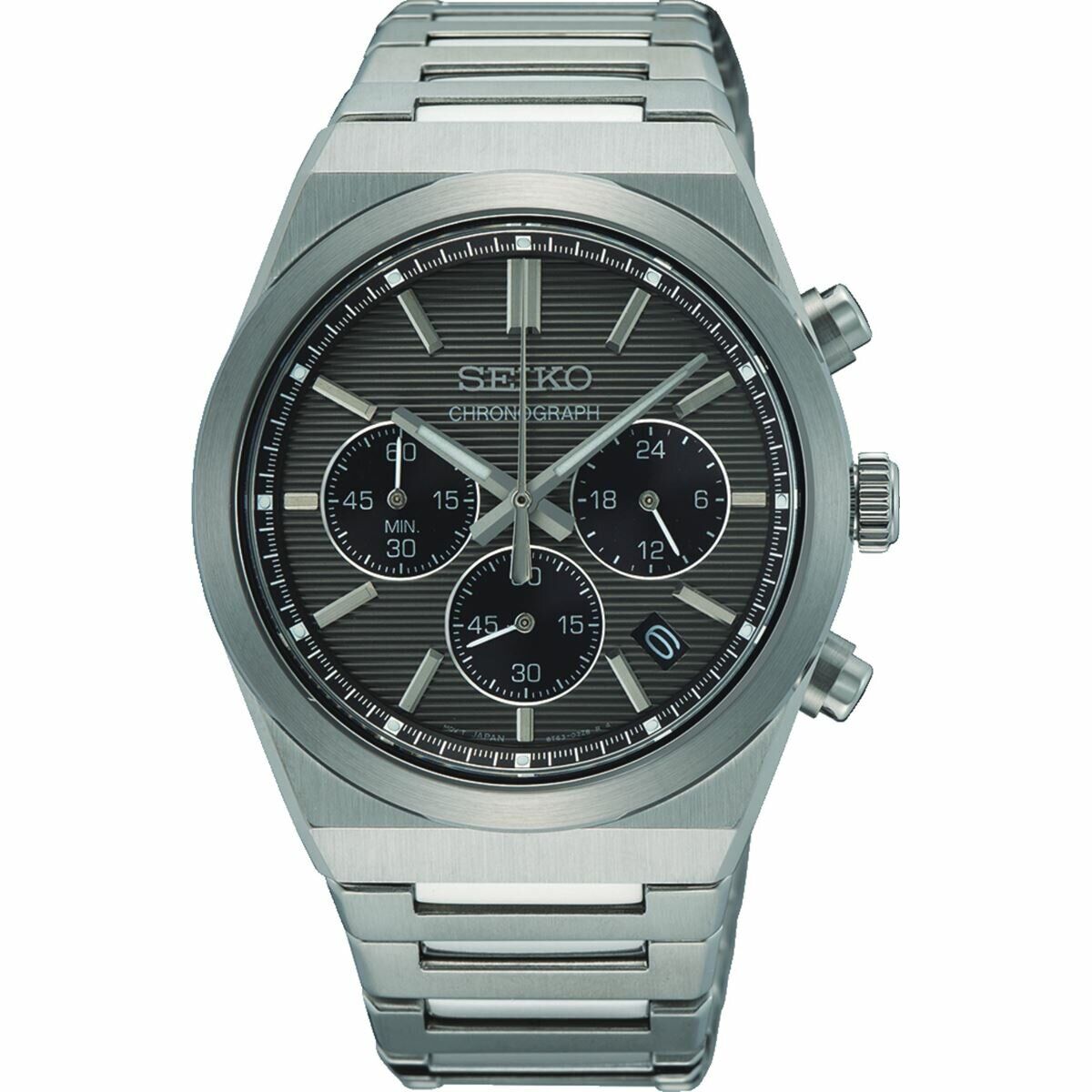 Seiko SSB455P1 Quartz Çelik Gri Siyah Kadran 10 ATM 40 mm Erkek Kol Saati