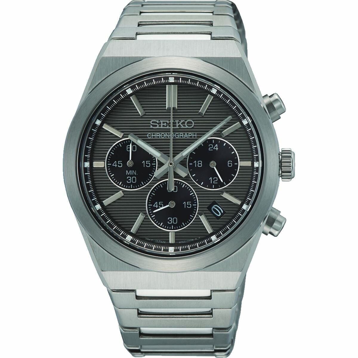Seiko SSB455P1 Quartz Çelik Gri Siyah Kadran 10 ATM 40 mm Erkek Kol Saati