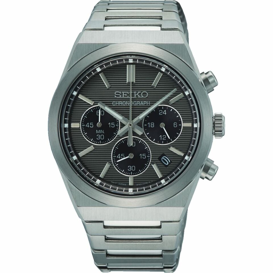 Seiko SSB455P1 Quartz Çelik Gri Siyah Kadran 10 ATM 40 mm Erkek Kol Saati