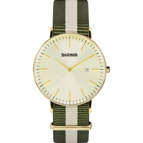 Slazenger SL.09.1980.1.01 40 mm Yeşil\Beyaz Kumaş Kordonlu Erkek Kol Saati