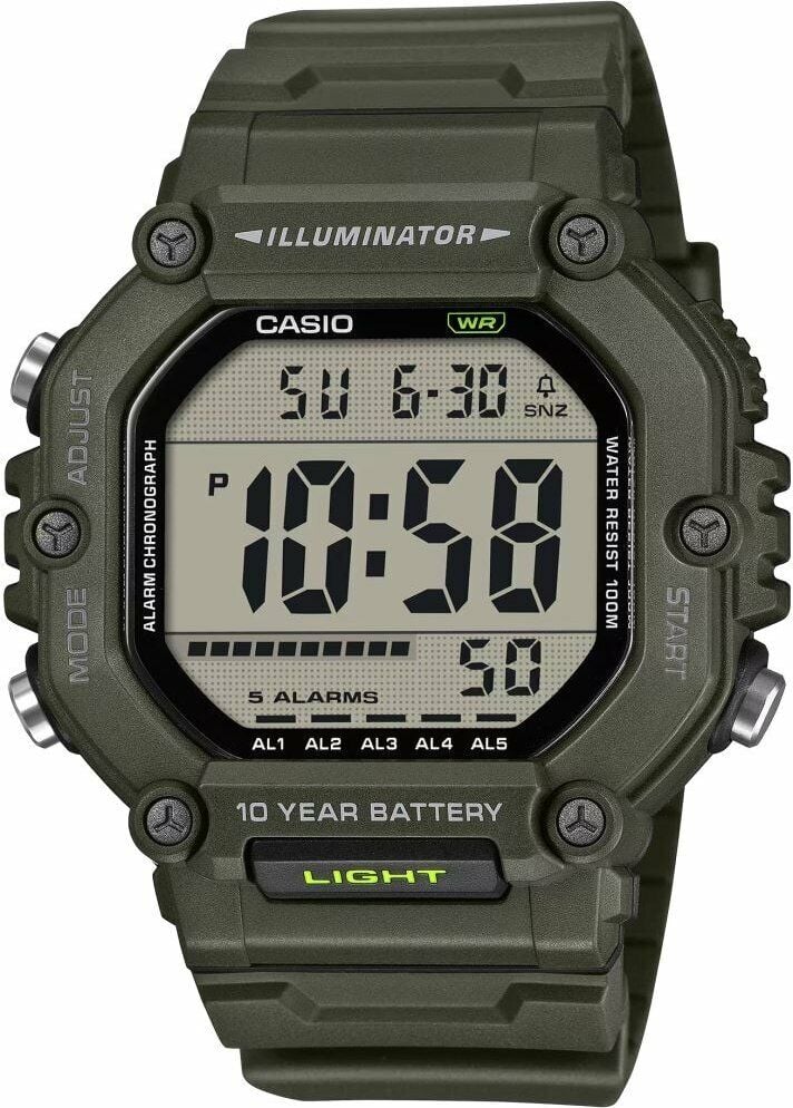 Casio AE-1600HX-3AVDF Quartz Silikon Yeşil 10 ATM 50 mm Erkek Kol Saati