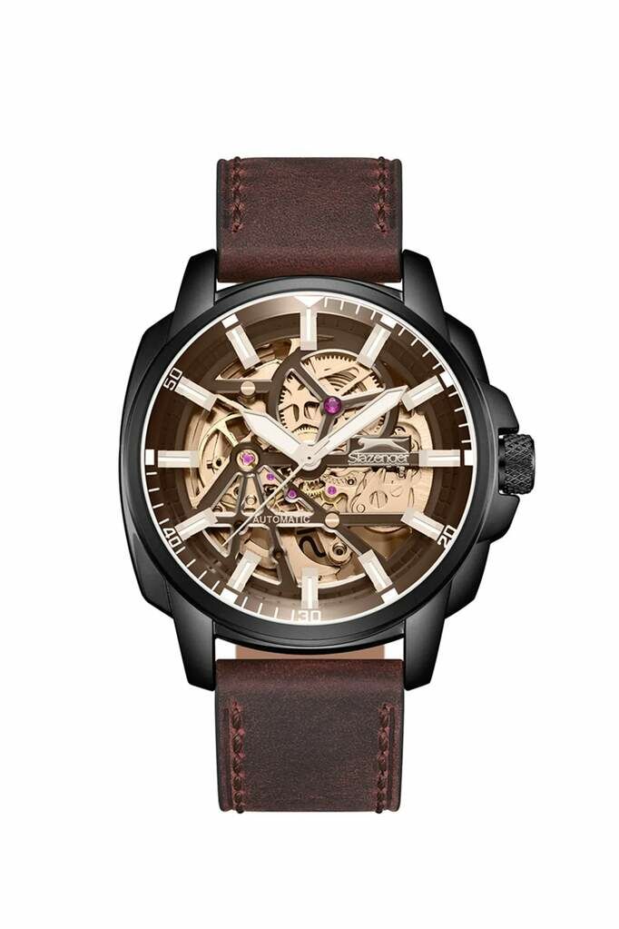 Slazenger SL.09.2435.1.06 Quartz Deri Kahverengi 44 mm Erkek Kol Saati