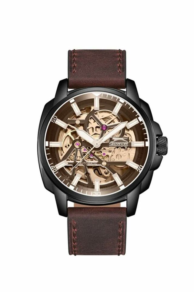 Slazenger SL.09.2435.1.06 Quartz Deri Kahverengi 44 mm Erkek Kol Saati