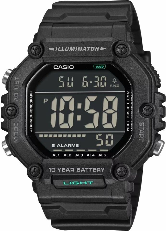 Casio AE-1600HX-1BVDF Quartz Silikon Siyah 10 ATM 50 mm Erkek Kol Saati