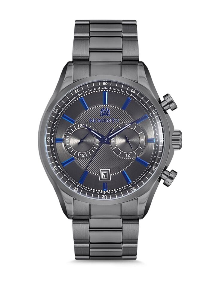 Momentus CC102N-05SM Quartz Çelik Füme 46 mm Erkek Saati AYNI GÜN KARGO