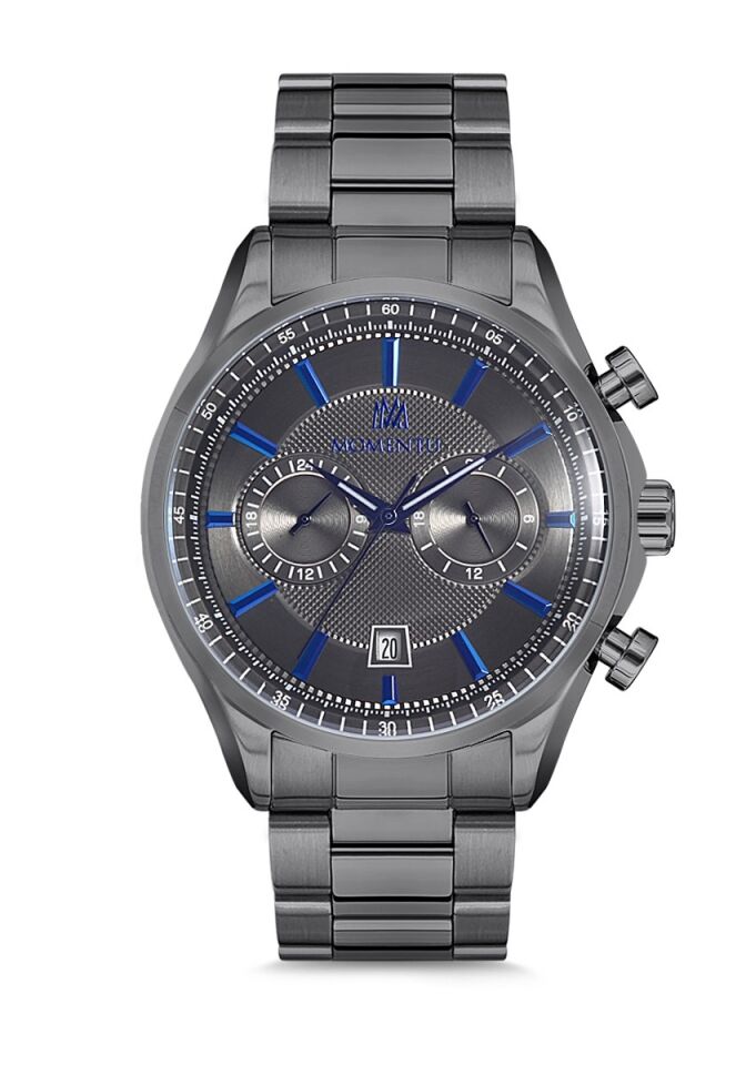 Momentus CC102N-05SM Quartz Çelik Füme 46 mm Erkek Saati AYNI GÜN KARGO
