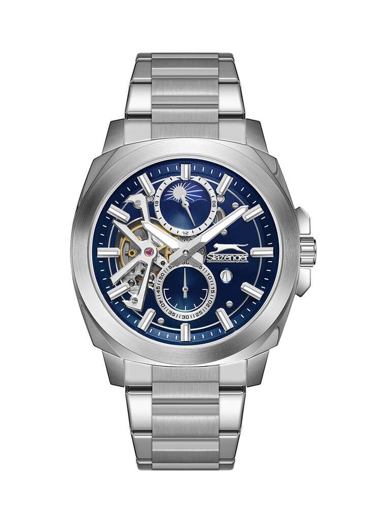 Slazenger SL.09.2441.2.03 Quartz Çelik Gri Mavi Kadran 44 mm Erkek Kol Saati