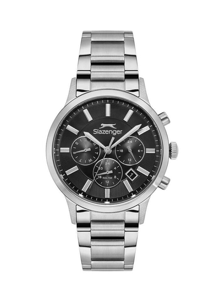 Slazenger SL.09.2511.2.02 Quartz Çelik Gri Siyah Kadran 41 mm Erkek Kol Saati