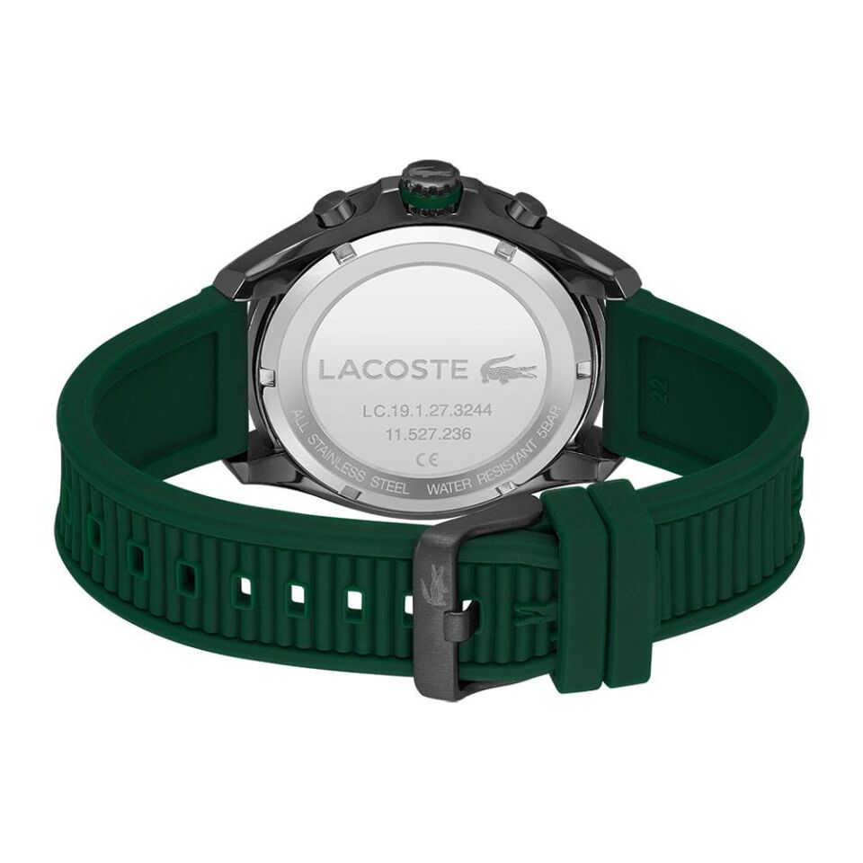 Lacoste 2011153 44 mm Yeşil Silikon Kordonlu Kronolu Erkek Kol Saati