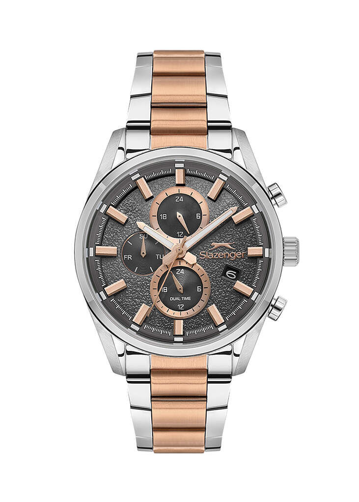 Slazenger SL.09.2515.2.04 Quartz Çelik Rose/Gri Füme Kadran 42 mm Erkek Kol Saati