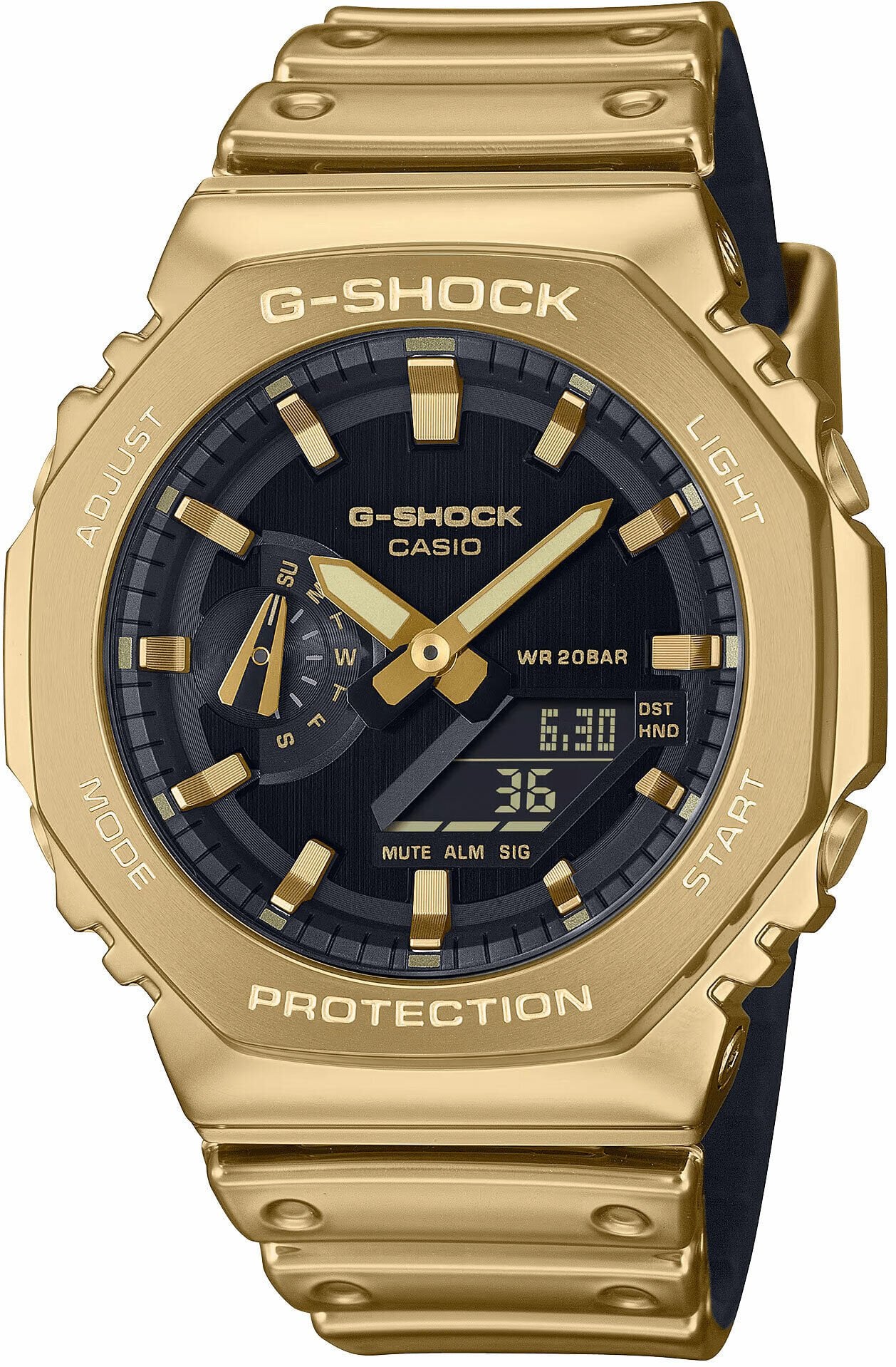 Casio GM-2100YMG-9ADR Quartz Analog/Dijital Siyah Kadran 20 ATM 44 mm Erkek Kol Saati