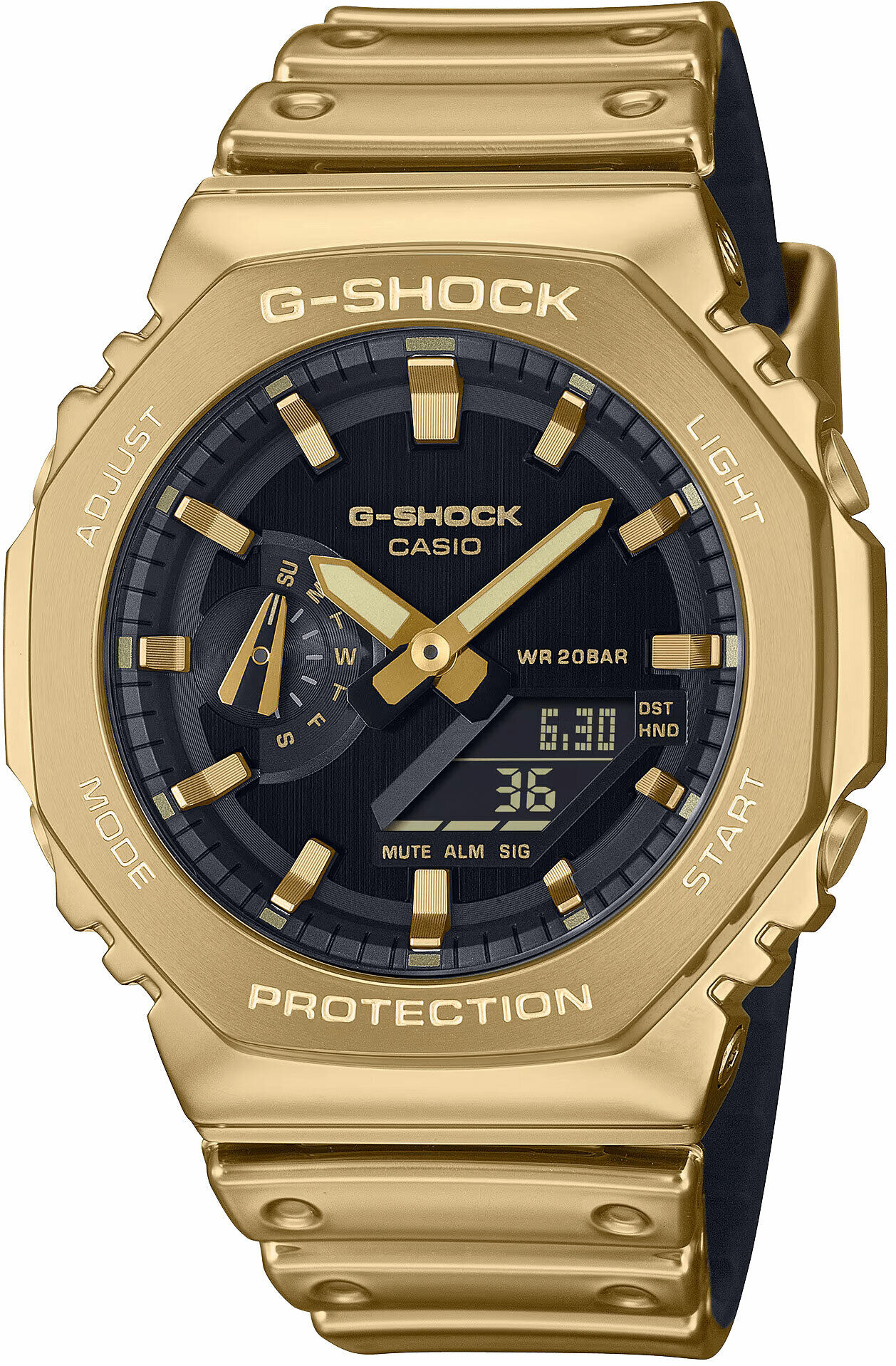 Casio GM-2100YMG-9ADR Quartz Analog/Dijital Siyah Kadran 20 ATM 44 mm Erkek Kol Saati