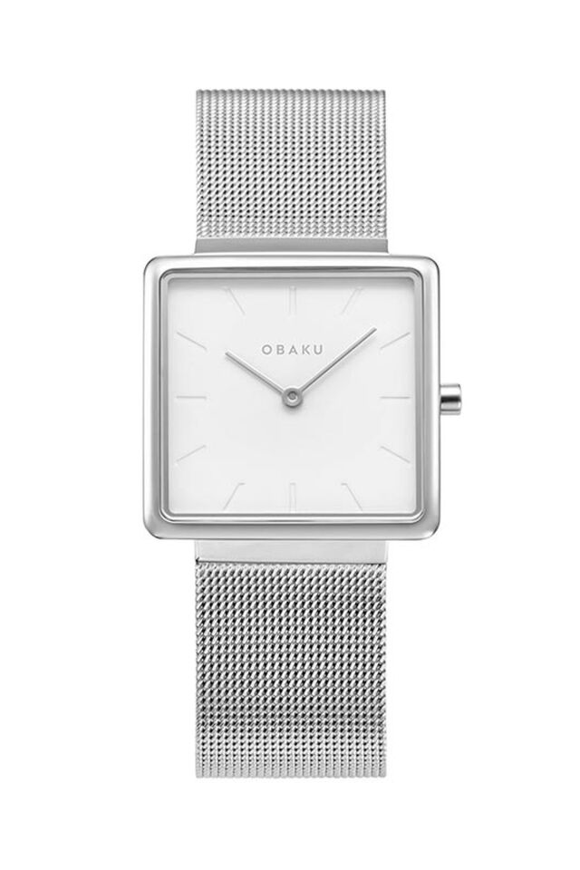 Obaku Denmark V236LXCIMC Quartz Çelik-Hasır Gri Safir 28x28 mm Kadın Kol Saati