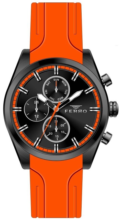 Ferro 42 mm Turuncu Silikon Kordon Erkek Kol Saati FM31324D-ZL FM31324D-ZL