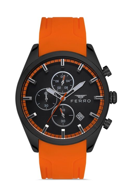 Ferro 42 mm Turuncu Silikon Kordon Erkek Kol Saati FM31324D-ZL FM31324D-ZL