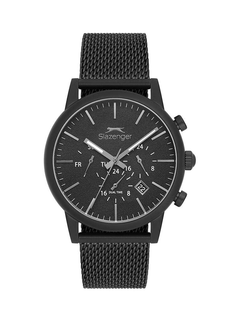Slazenger SL.09.2450.2.05 Quartz Siyah Hasır Kordon 44 mm Erkek Kol Saati