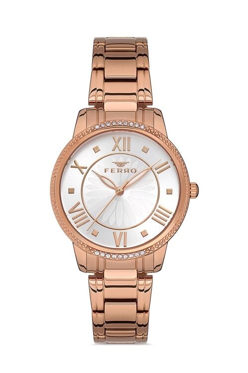 Ferro F21925A-C Quartz Çelik Rose 34 mm Kadın Kol Saati