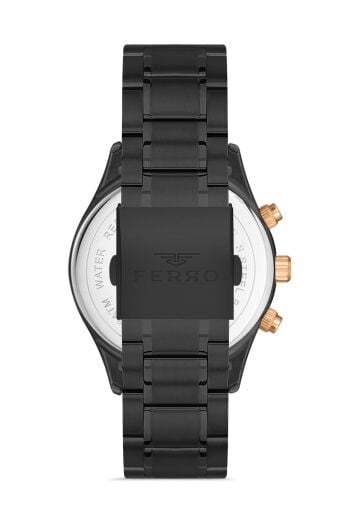 Ferro 44 mm Siyah Çelik Kordon Erkek Kol Saati FM31320A-G FM31320A-G