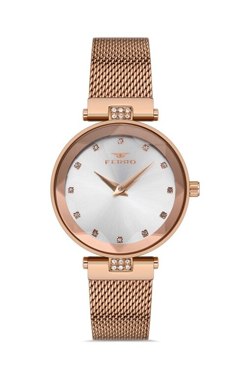Ferro 33 mm Rose Hasır Kordon Kadın Kol Saati FL21297C-C FL21297C-C