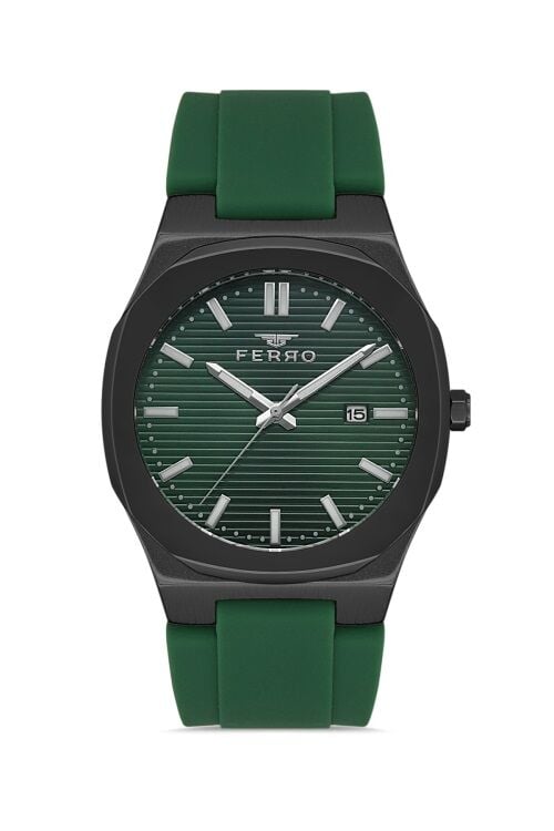 Ferro 41 mm Yeşil Silikon Kordon Erkek Kol Saati F11340D-ZJ F11340D-ZJ