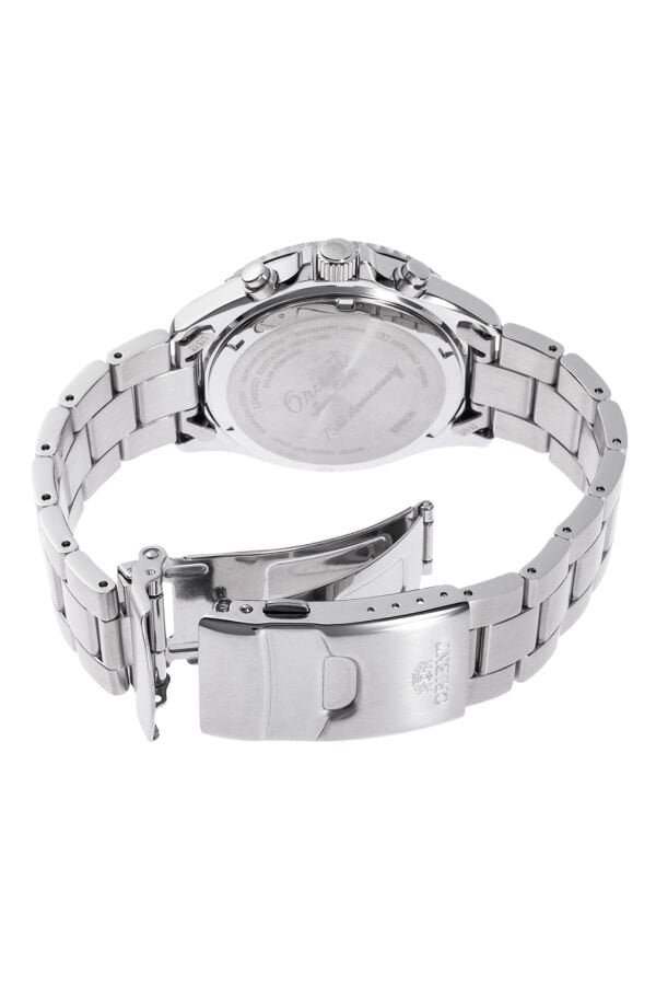 Orient Mako Chronograph Solar RA-TX0210L10B Çelik Gri Mavi Kadran 20 ATM 43 mm Erkek Kol Saati