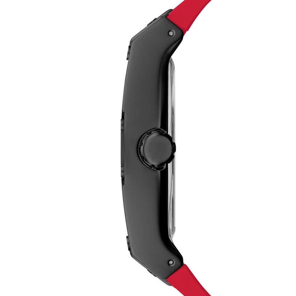 Guess GUGW0202G7 Quartz Silikon Siyah/Kırmızı 10 ATM 43 mm Erkek Kol Saati