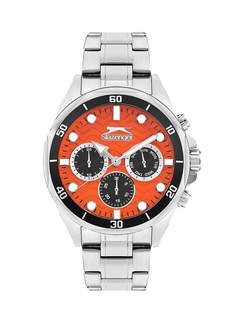 Slazenger SL.09.2383.2.05 Quartz Çelik Gri Turuncu Kadran 45 mm Erkek Kol Saati