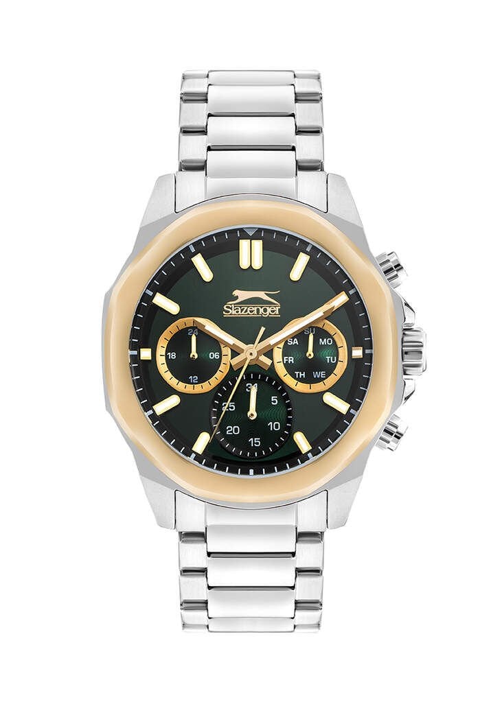 Slazenger SL.09.2388.2.02 Quartz Çelik Gri Yeşil Kadran 44 mm Erkek Kol Saati
