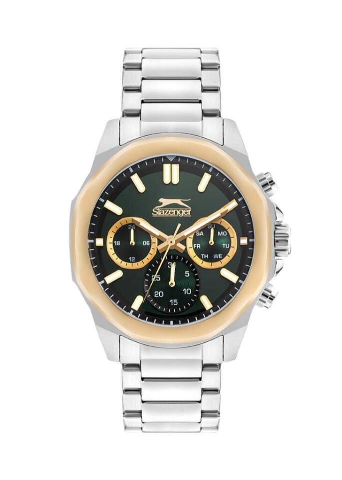 Slazenger SL.09.2388.2.02 Quartz Çelik Gri Yeşil Kadran 44 mm Erkek Kol Saati