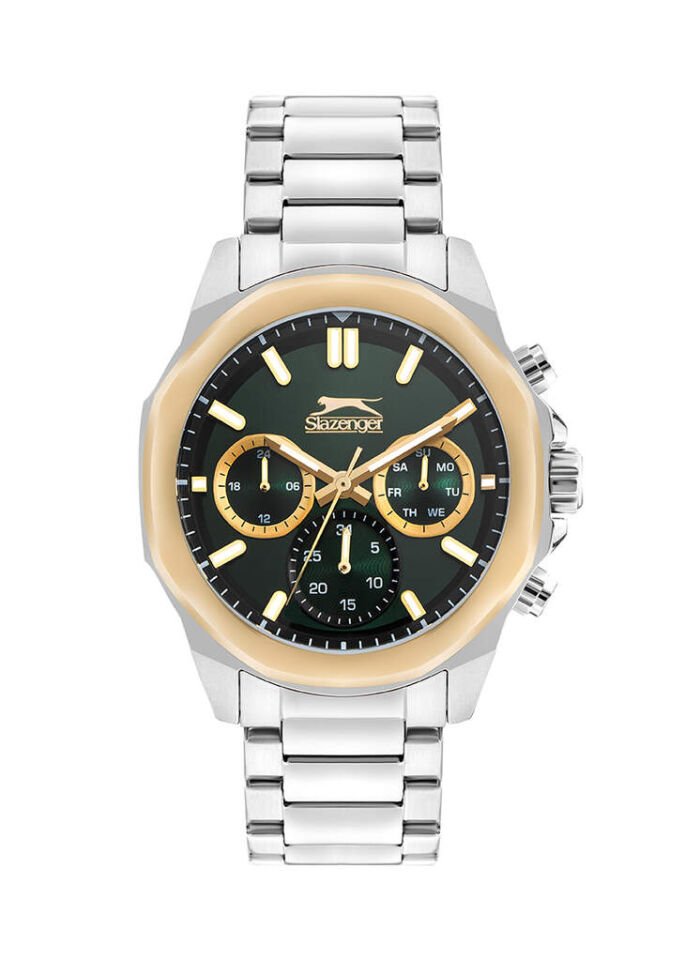 Slazenger SL.09.2388.2.02 Quartz Çelik Gri Yeşil Kadran 44 mm Erkek Kol Saati