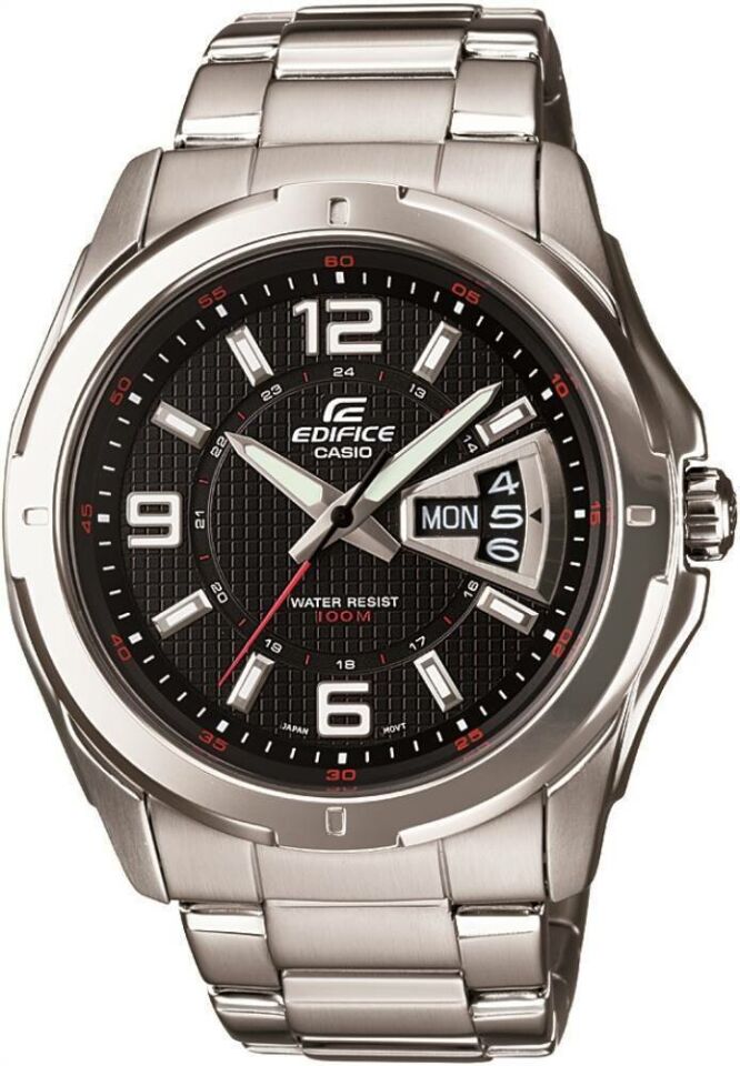 Casio EF-129D-1AVUDF Edifice Quartz Çelik Gri Siyah Kadran 10 ATM 45 mm Erkek Kol Saati