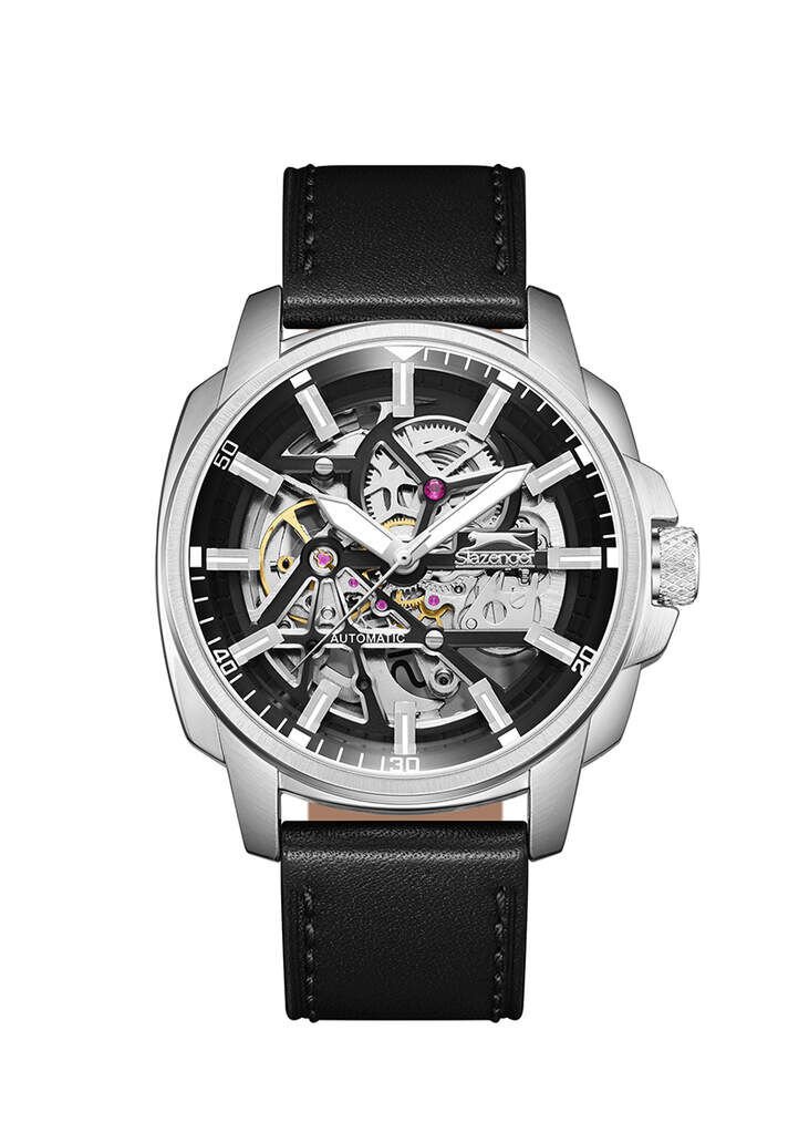 Slazenger SL.09.2435.1.02 Otomatik Deri Siyah 43 mm Erkek Kol Saati