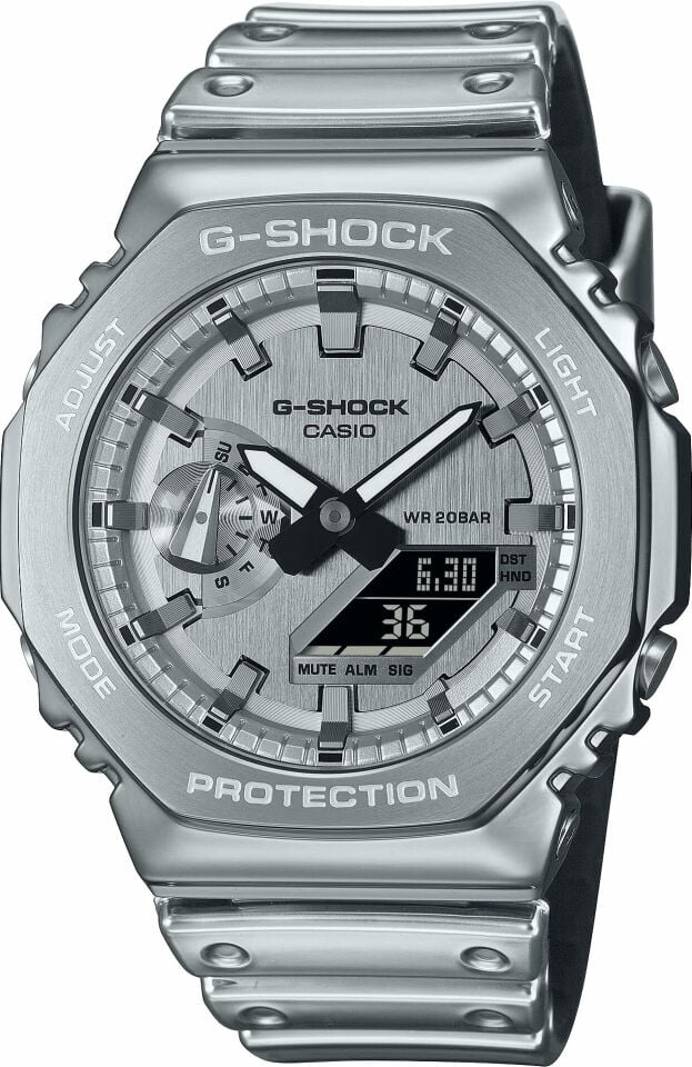 Casio GM-2100YM-8ADR Quartz Analog/Dijital Silikon Gri 20 ATM 45 mm Erkek Kol Saati