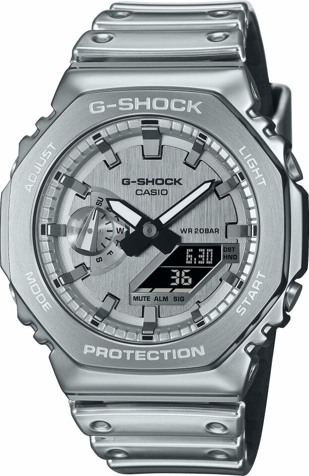 Casio GM-2100YM-8ADR Quartz Analog/Dijital Silikon Gri 20 ATM 45 mm Erkek Kol Saati