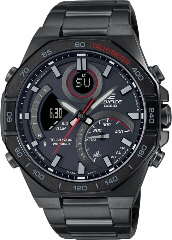 Casio ECB-950DC-1ADF Edifice Quartz Çelik Siyah 48 mm Erkek Kol Saati