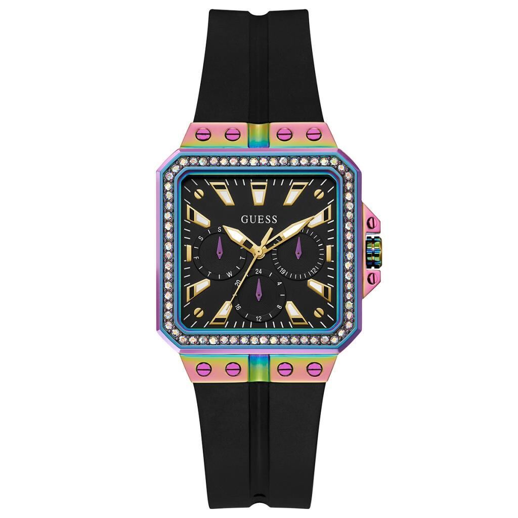 Guess GUGW0618L3 Quartz Silikon Siyah Renkli Kasa 34 mm Kadın Kol Saati