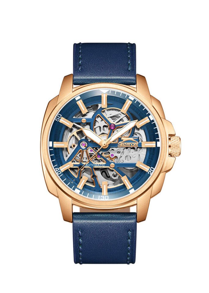 Slazenger SL.09.2435.1.04 Otomatik Deri Lacivert 43 mm Erkek Kol Saati