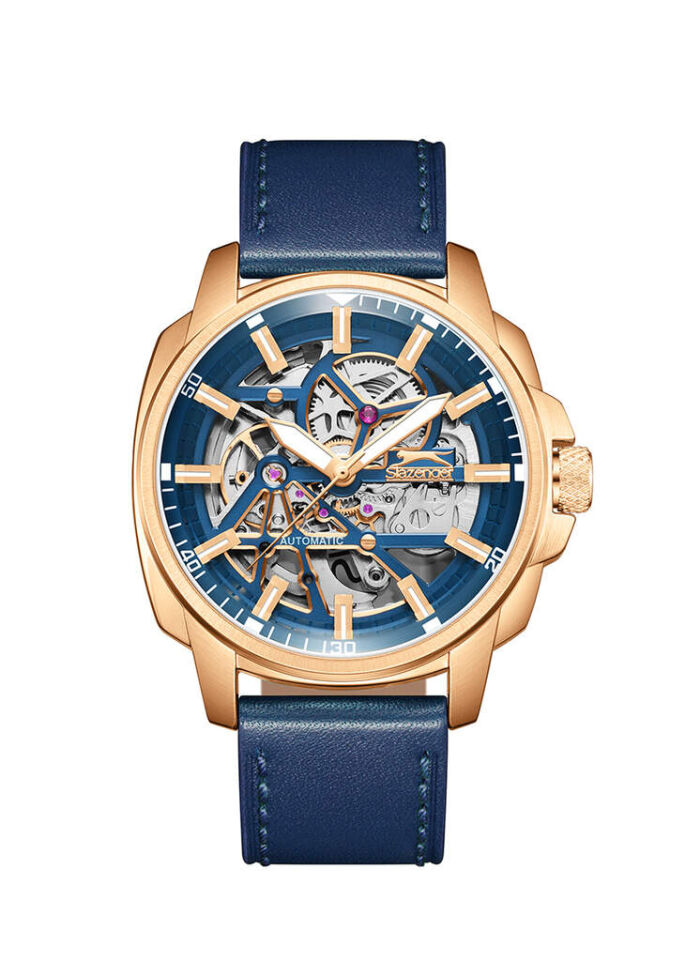 Slazenger SL.09.2435.1.04 Otomatik Deri Lacivert 43 mm Erkek Kol Saati