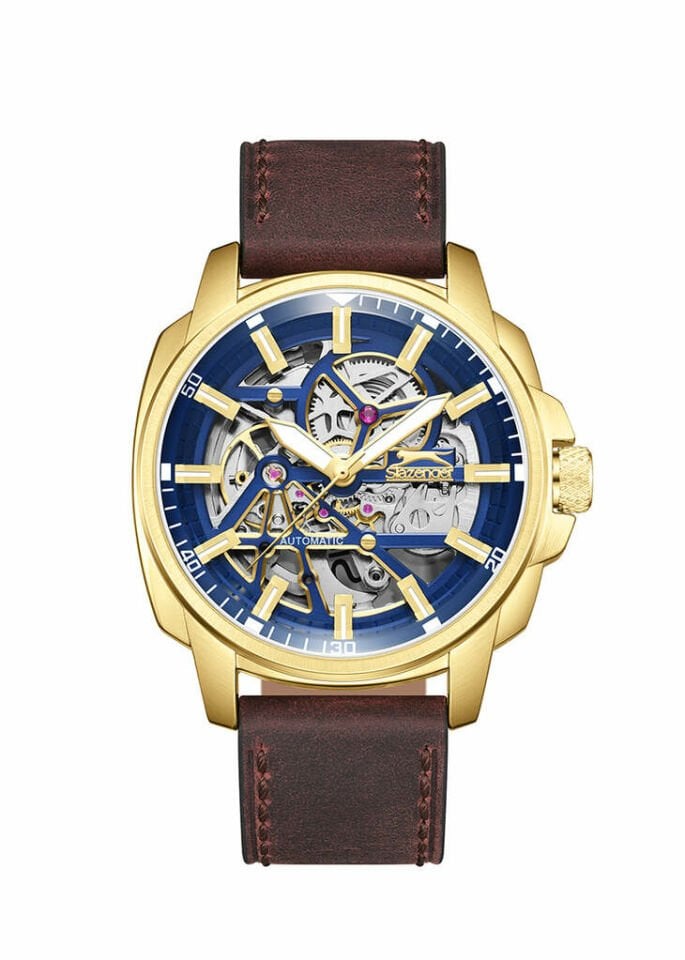 Slazenger SL.09.2435.1.05 Otomatik Deri Kahverengi 43 mm Erkek Kol Saati