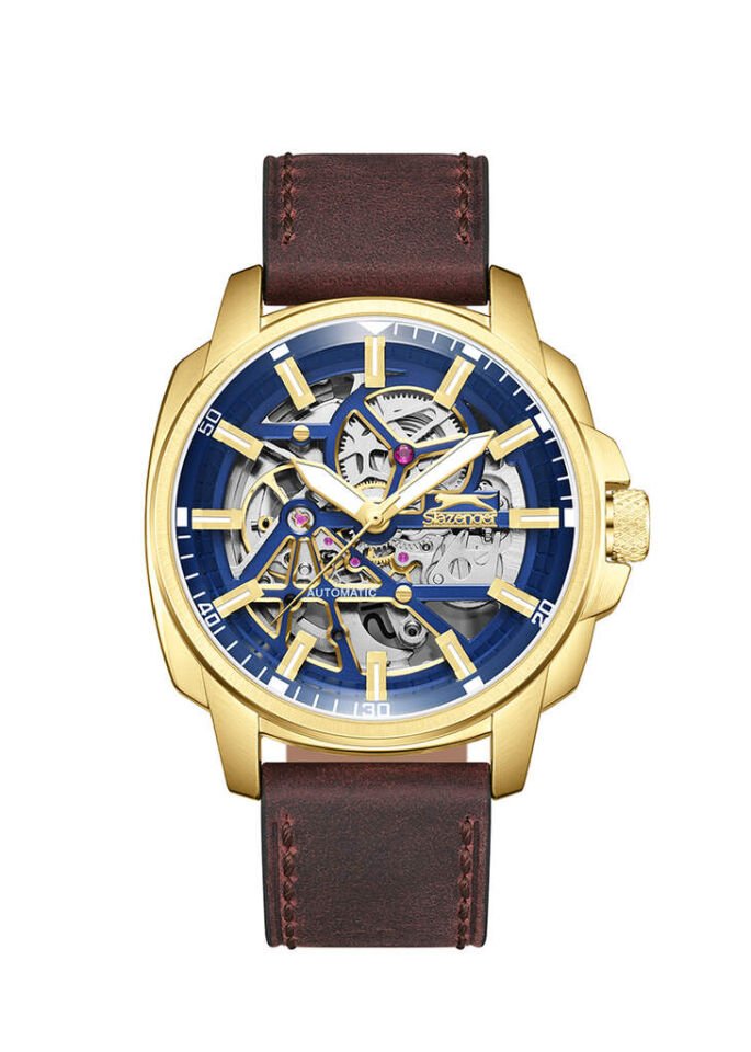 Slazenger SL.09.2435.1.05 Otomatik Deri Kahverengi 43 mm Erkek Kol Saati