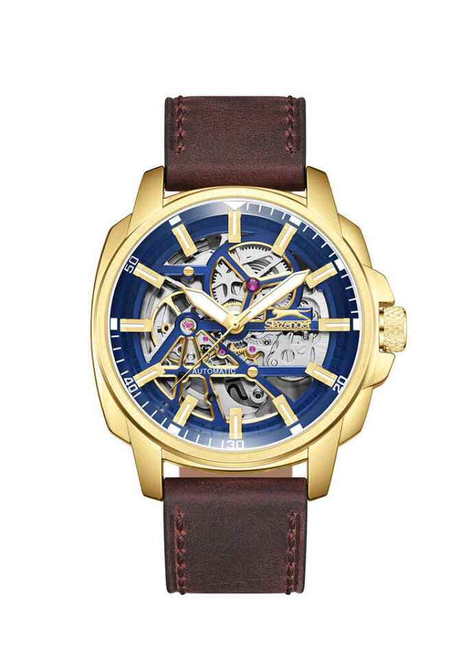 Slazenger SL.09.2435.1.05 Otomatik Deri Kahverengi 43 mm Erkek Kol Saati