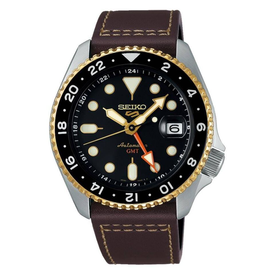 Seiko 5 SSK036K1 Otomatik Deri Kahverengi 10 ATM 43 mm Erkek Kol Saati
