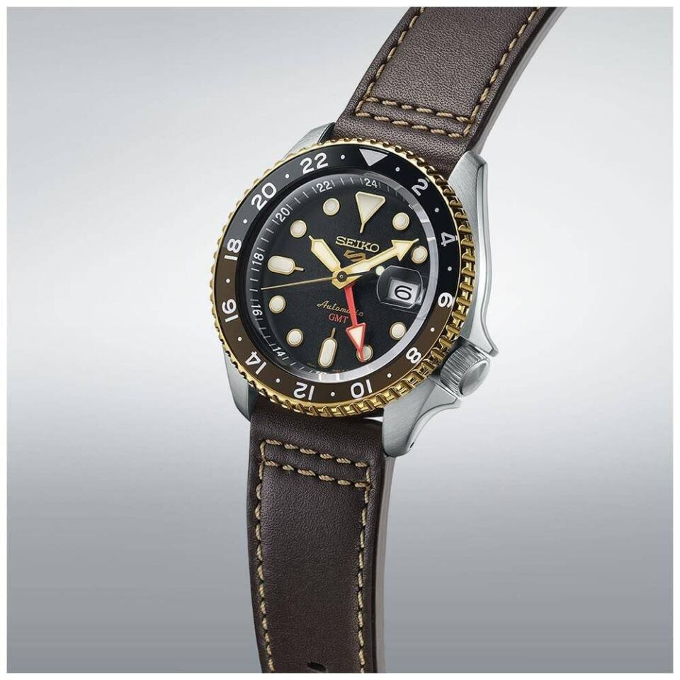 Seiko 5 SSK036K1 Otomatik Deri Kahverengi 10 ATM 43 mm Erkek Kol Saati